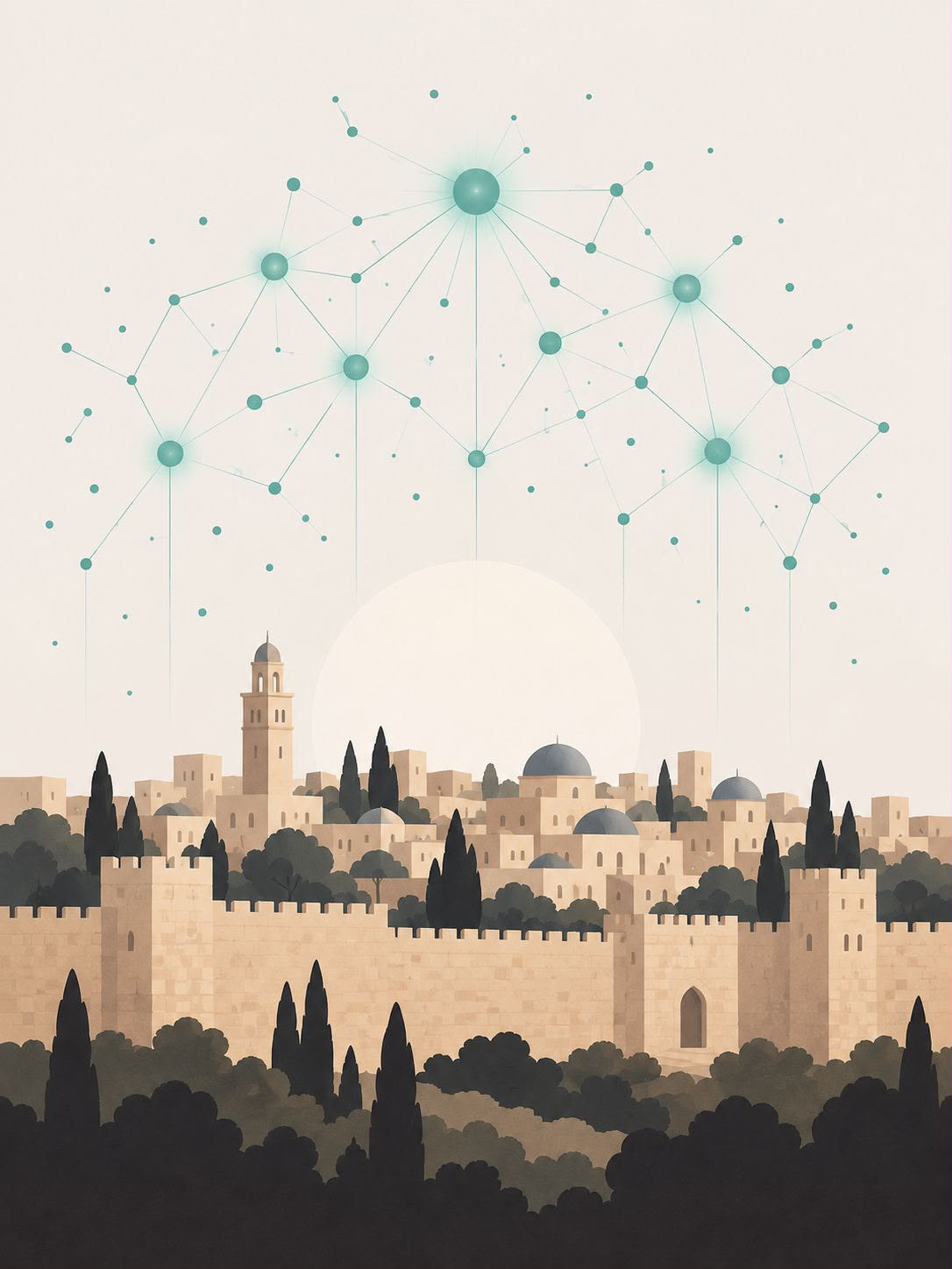 AI over Jerusalem, cover art for JAC AI Weekly